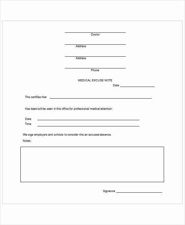 Doctors Notes for Work Template Fresh 34 Free Doctors Note Templates