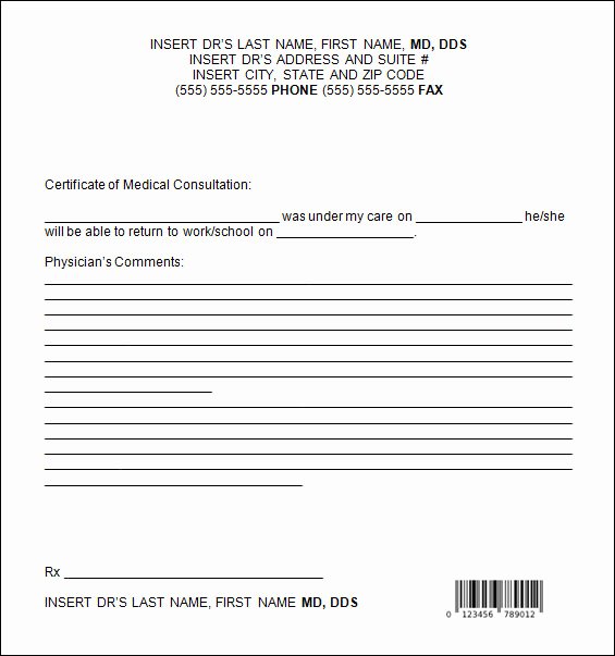 Doctors Notes for Work Template Inspirational 34 Doctors Note Samples – Pdf Word Pages Portable