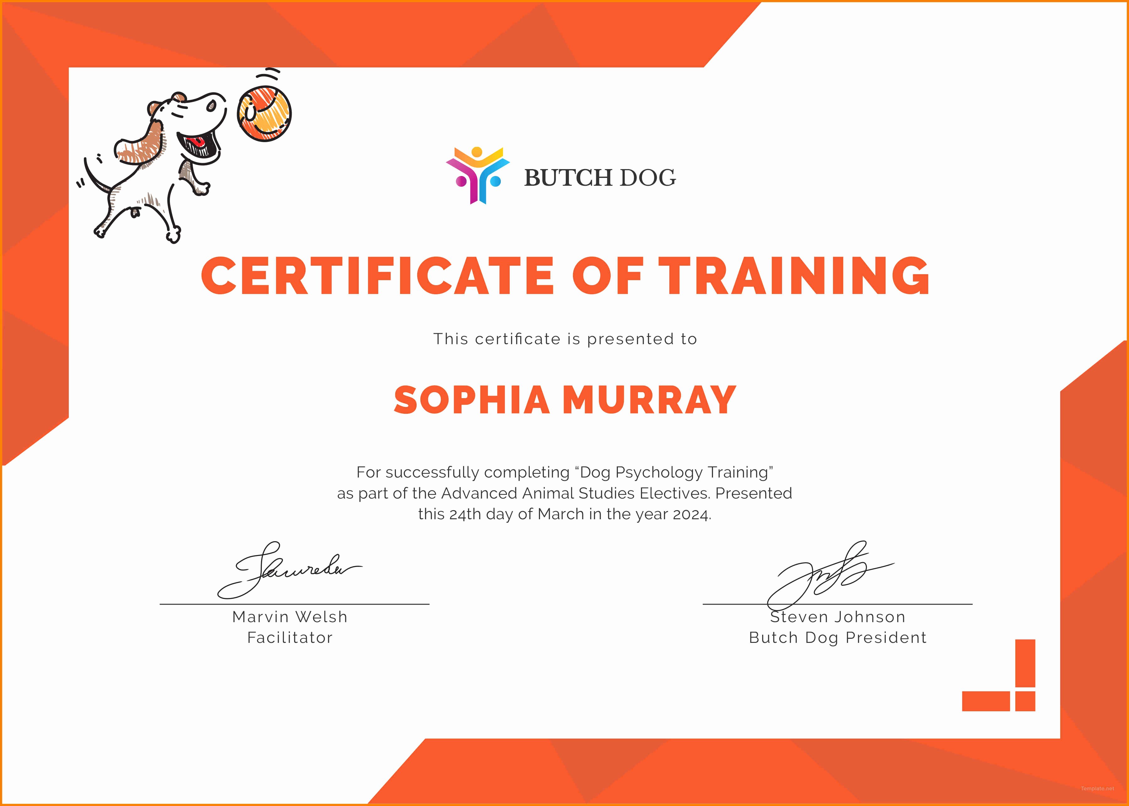 Dog Training Certificate Template New 8 Training Certificate