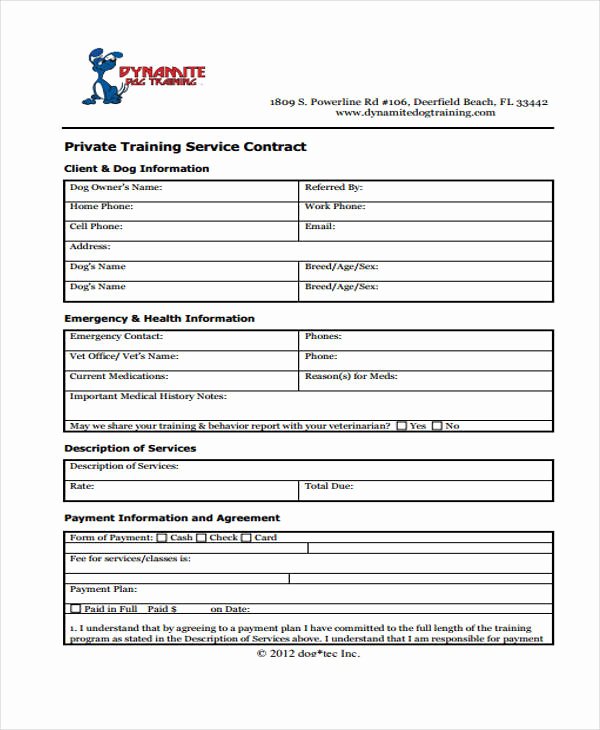 Dog Training Contract Template Beautiful 20 Service Contract Templates Word Docs Pages
