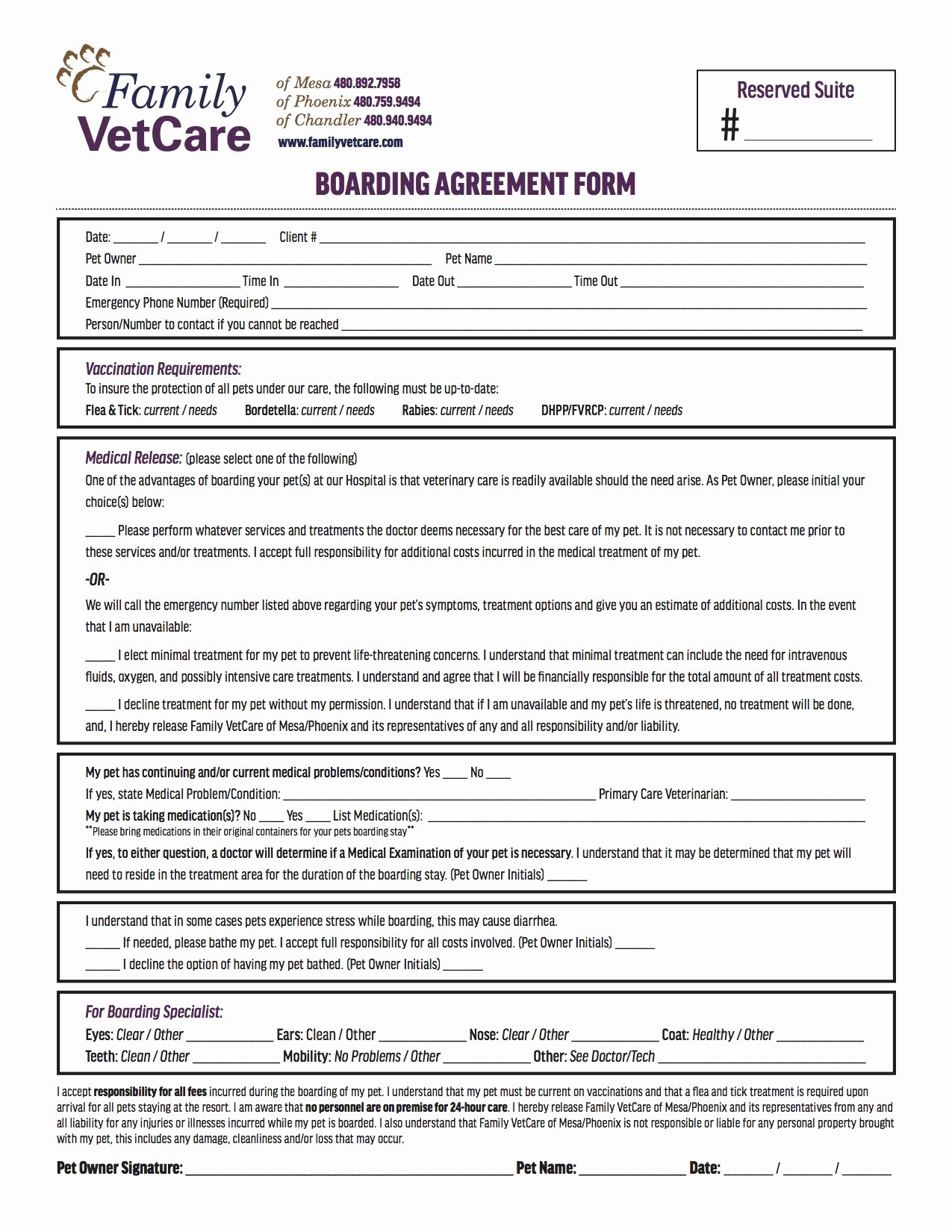 Dog Training Contract Template Elegant Veterinary Boarding forms to Pin On Pinterest