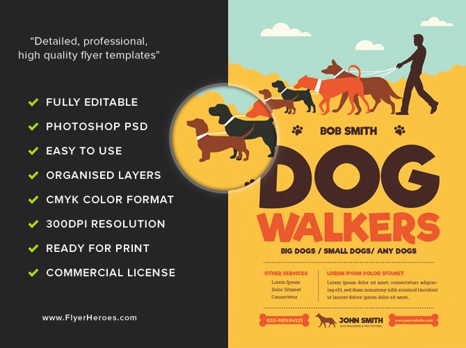 Dog Walking Flyer Template Best Of Dog Walkers Flyer Template Flyerheroes