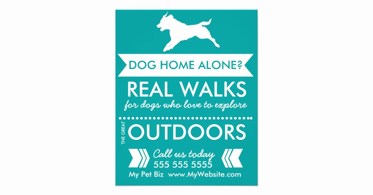 Dog Walking Flyer Template Elegant Dog Walker Flyer Personalizable