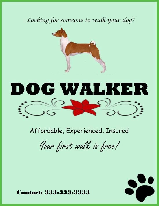 Dog Walking Flyer Template New Experienced Dog Walker Template
