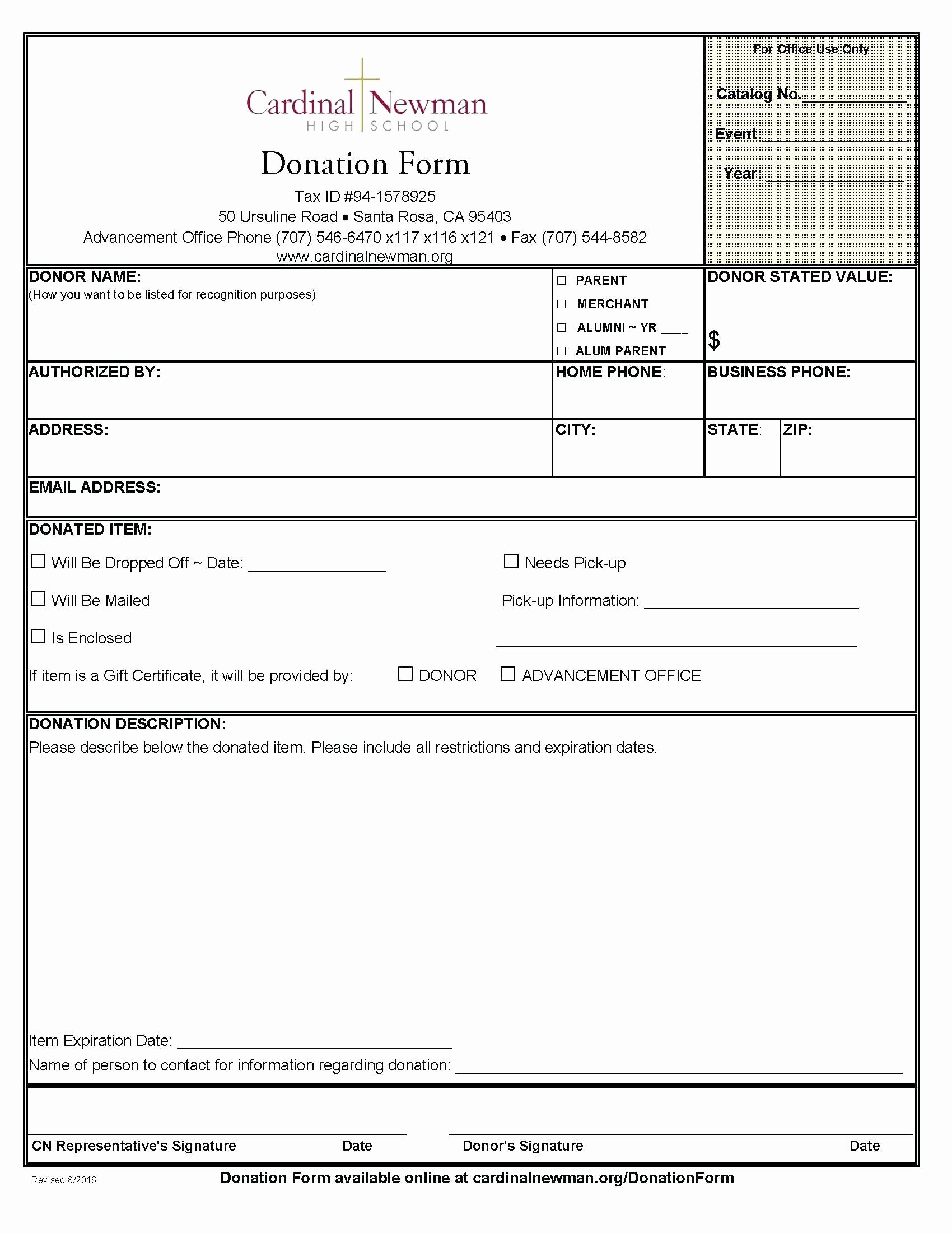 Donation form Template Word Unique Template Donation forms Template