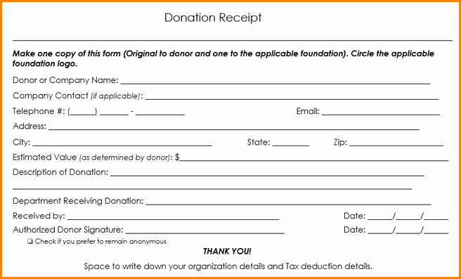 Donation Receipt Template for 501c3 Best Of 8 Charitable Donation Receipt Template