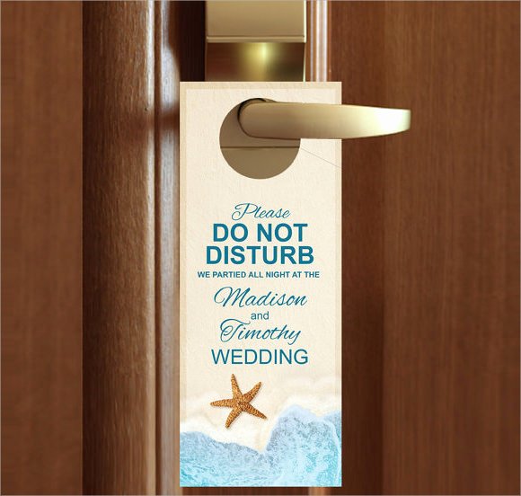 Door Hanger Template for Word Beautiful 9 Wedding Door Hanger Templates for Free Download