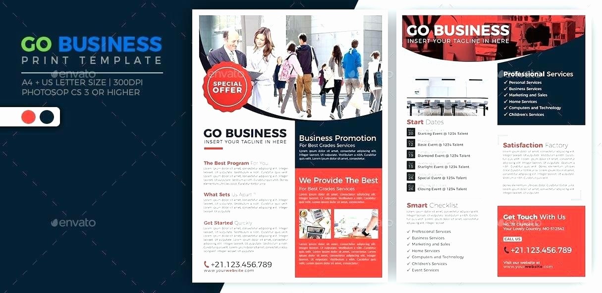 Double Sided Brochure Template Luxury A4 Double Sided Brochure Template