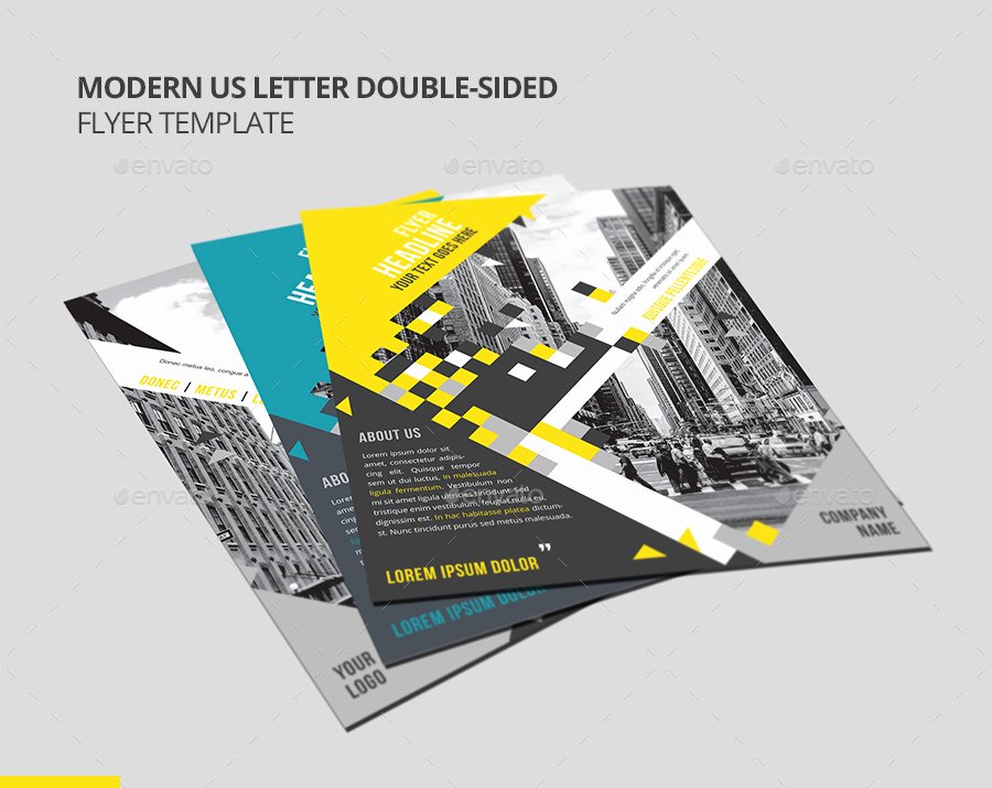 Double Sided Flyer Template New Modern Us Letter Double Sided Flyer Template by