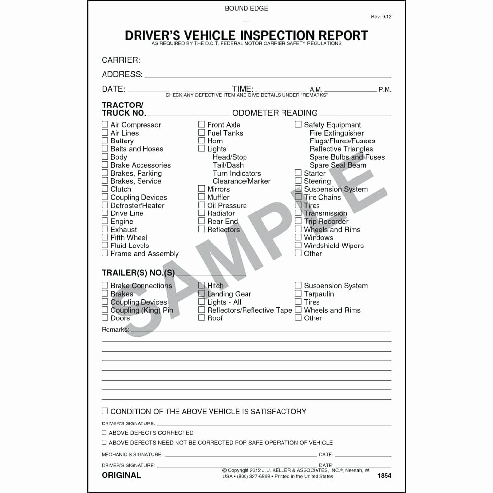Driver Vehicle Inspection Report Template Awesome Truck Condition Report Template