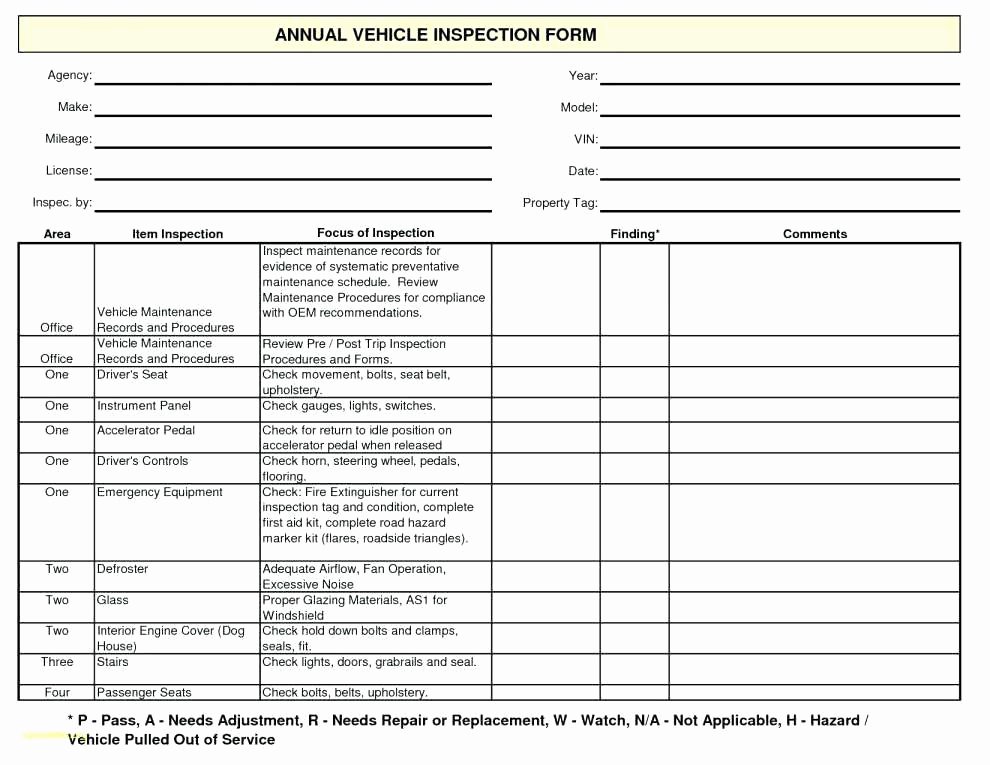 Driver Vehicle Inspection Report Template Beautiful Truck Trailer Condition Report form Item Equipment