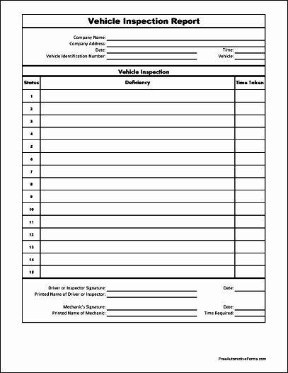 Driver Vehicle Inspection Report Template Fresh Driver Vehicle Inspection Report Template – Haogango