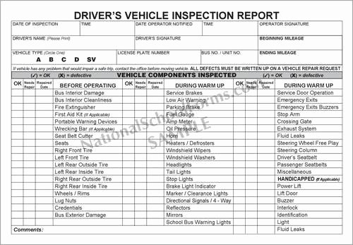 Driver Vehicle Inspection Report Template Lovely Driver S Vehicle Inspection Report Booklet