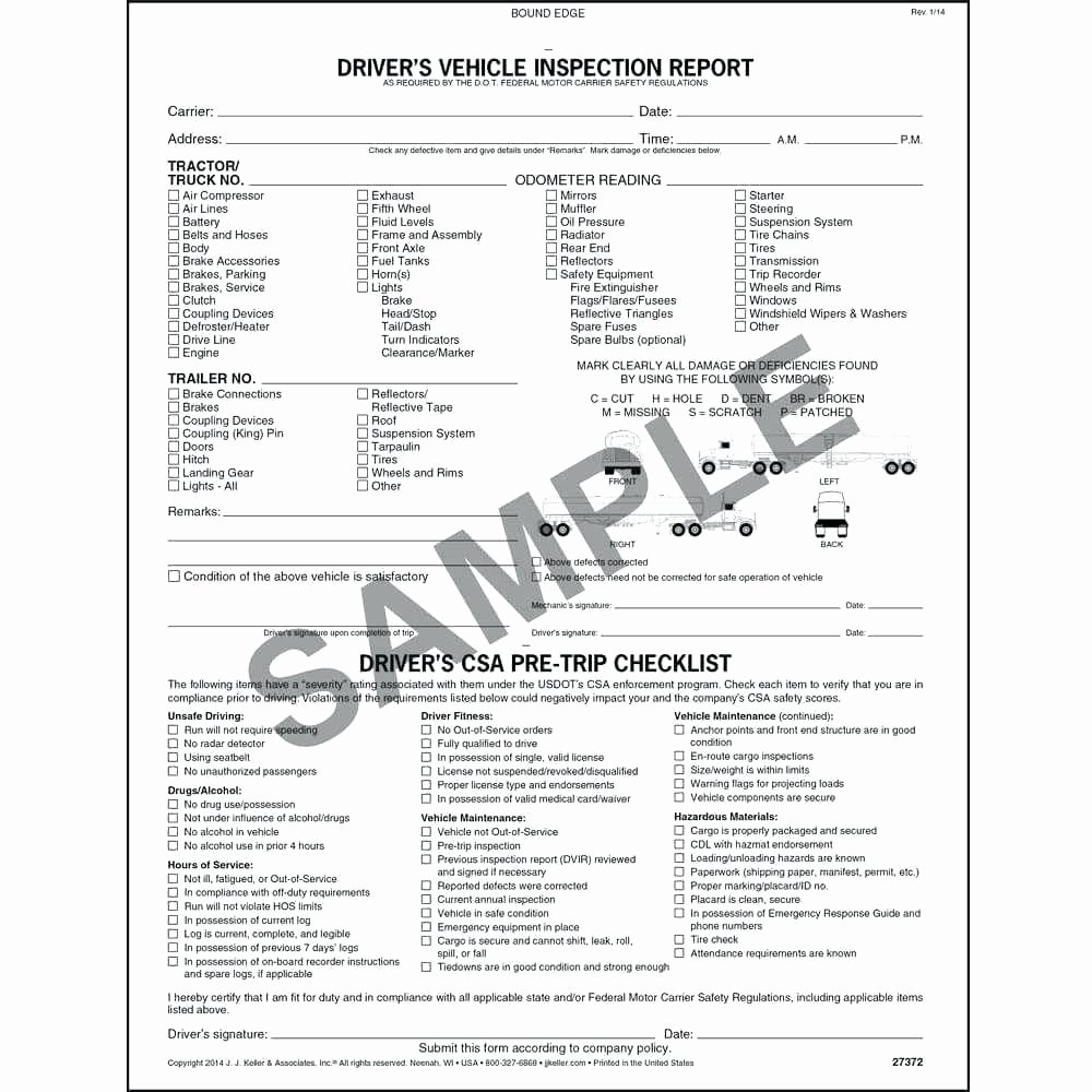 Driver Vehicle Inspection Report Template Lovely Driver Vehicle Inspection Report Template