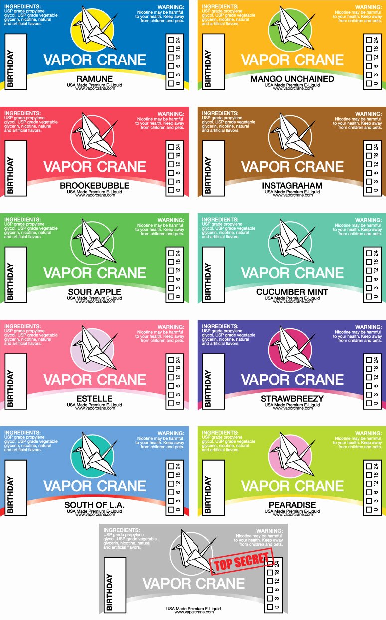 E Juice Label Template Best Of Vapor Crane E Liquid Branding On Behance