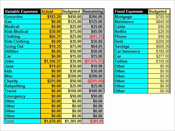 Easy Excel Budget Template Fresh 12 Bud Samples