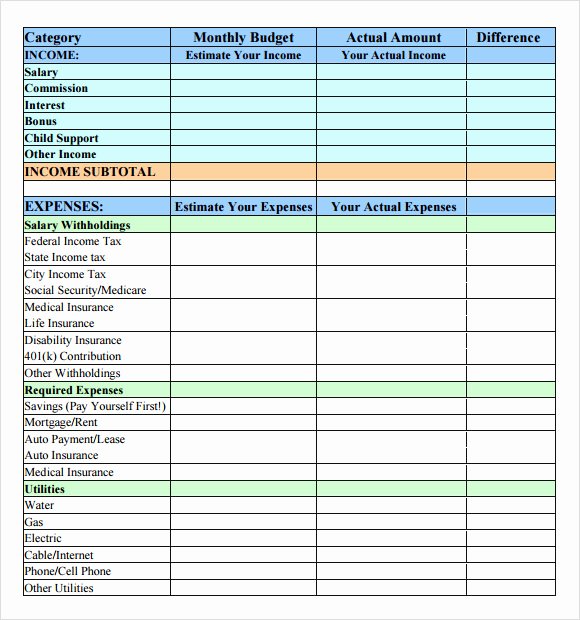 Easy Excel Budget Template Luxury 8 Bud Samples