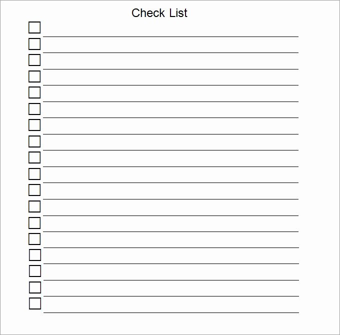 Editable Checklist Template Word Fresh Blank Checklist Template Checklist Template …