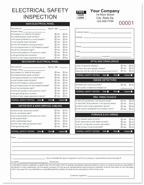 Electrical Inspection Report Template Inspirational Residential Electrical Inspection Checklist Template