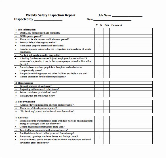 Electrical Inspection Report Template Lovely 22 Sample Weekly Report Templates Docs Pdf Word Pages