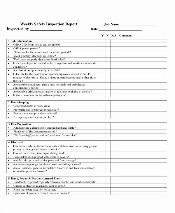 Electrical Inspection Report Template Unique Food Safety Inspection Report Sample