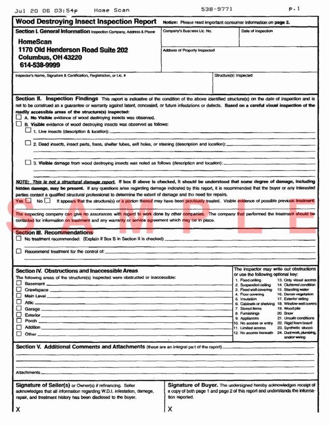 Electrical Inspection Report Template Unique Sample Home Inspection Report