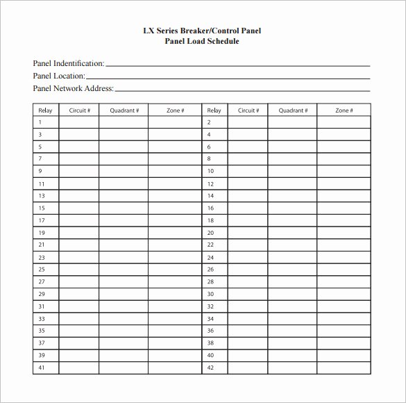 Electrical Panel Schedule Template Excel Beautiful Panel Schedule Template – 8 Free Word Excel Pdf format