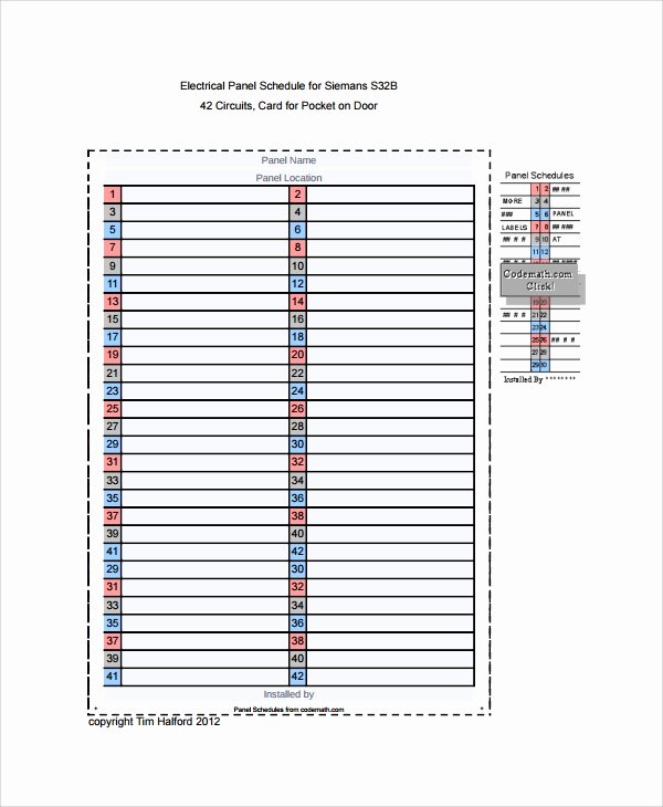 Electrical Panel Schedule Template Excel Best Of 8 Panel Schedule Templates