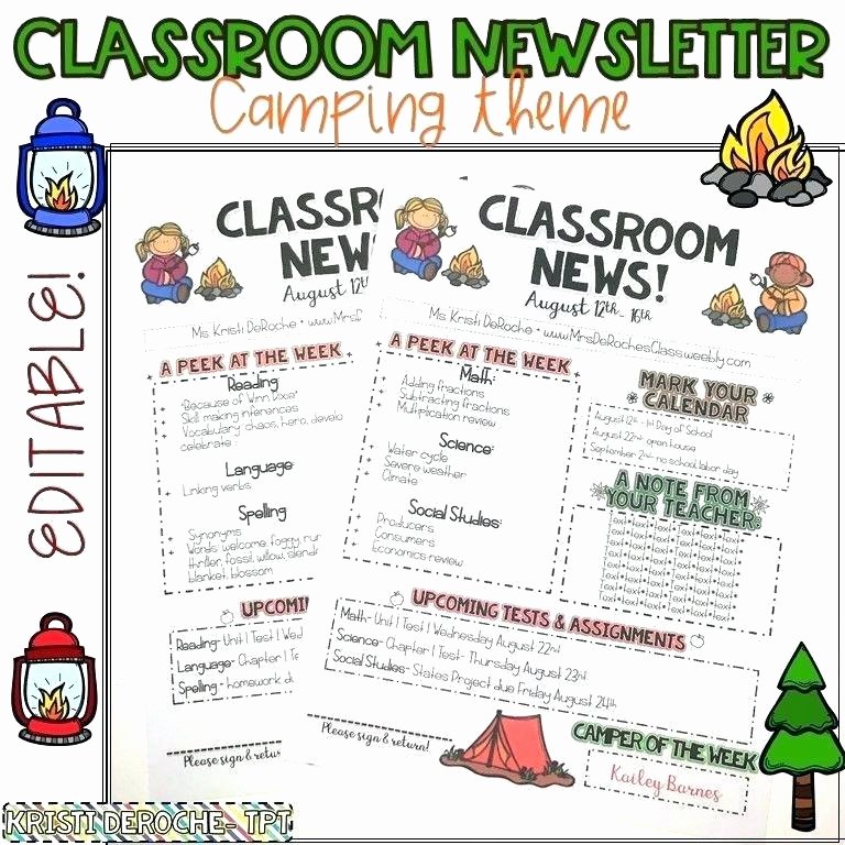 Elementary Classroom Newsletter Template Lovely Free Newsletter Template Word Elementary School Ideas