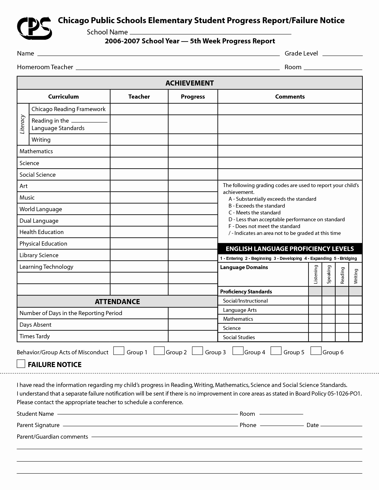 Elementary Progress Report Template Awesome Progress Report Template