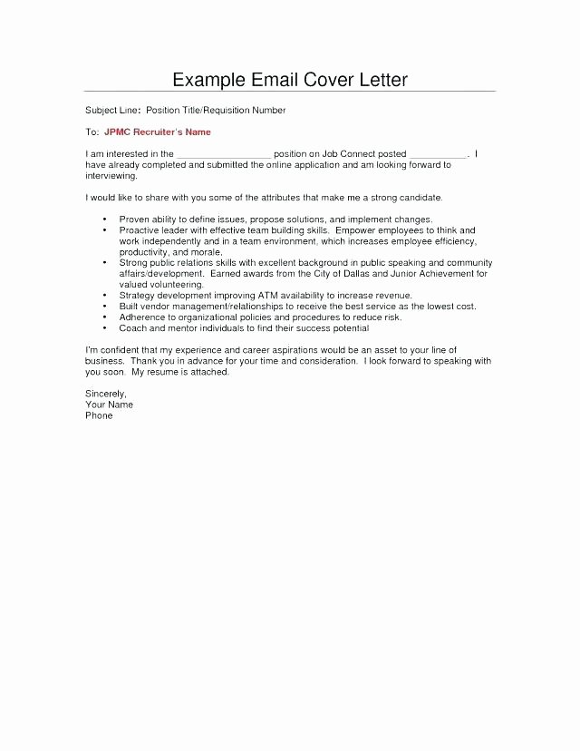 Email Cover Letter Template Lovely Cold Call Cover Letter Sample Example Fice Job