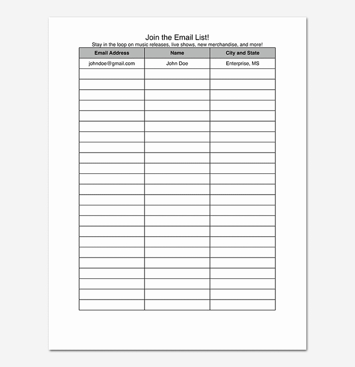 Email List Template Word Best Of Email List Template 7 for Word Excel &amp; Pdf format