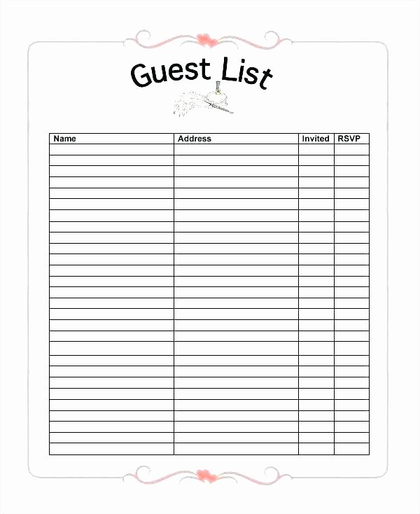 Email Sign Up List Template Elegant Email Mailing List Template Potluck List Template Unique