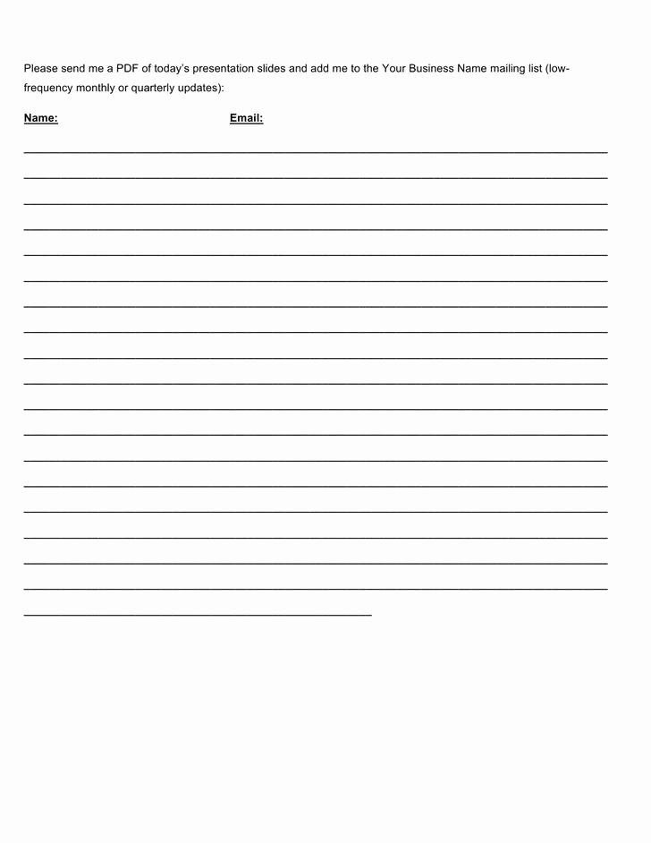 Email Sign Up List Template Inspirational 39 Sign Up Sheets Free Download