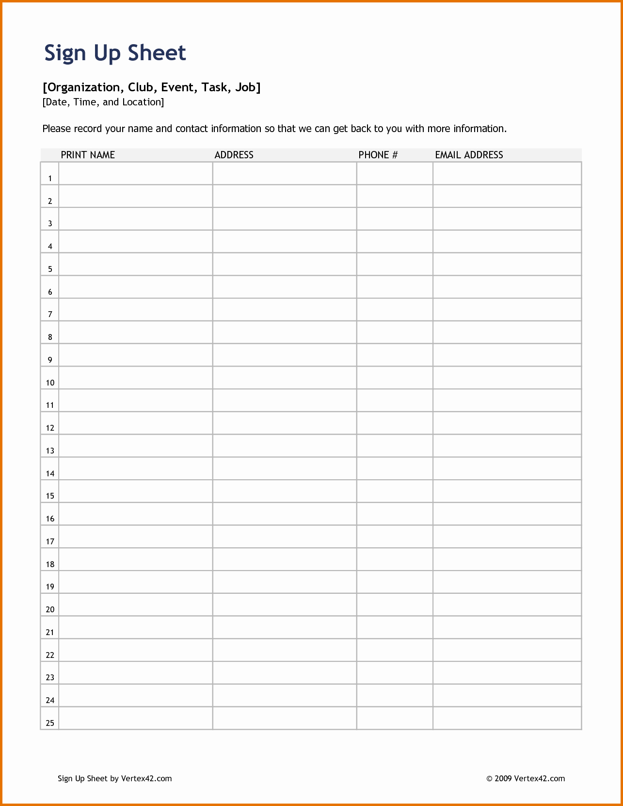 Email Sign Up Sheet Template Inspirational Free Download Sign Up Sheet Template Sign Up Sheet