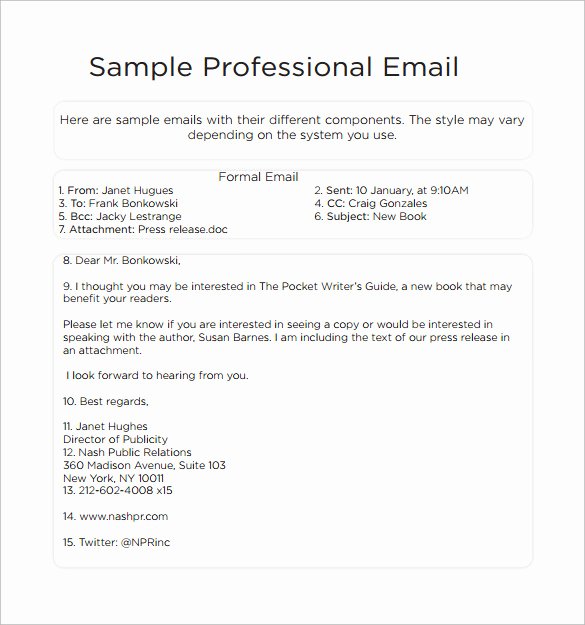 Email Writing Template Professional Fresh 8 Sample Professional Email Templates – Pdf