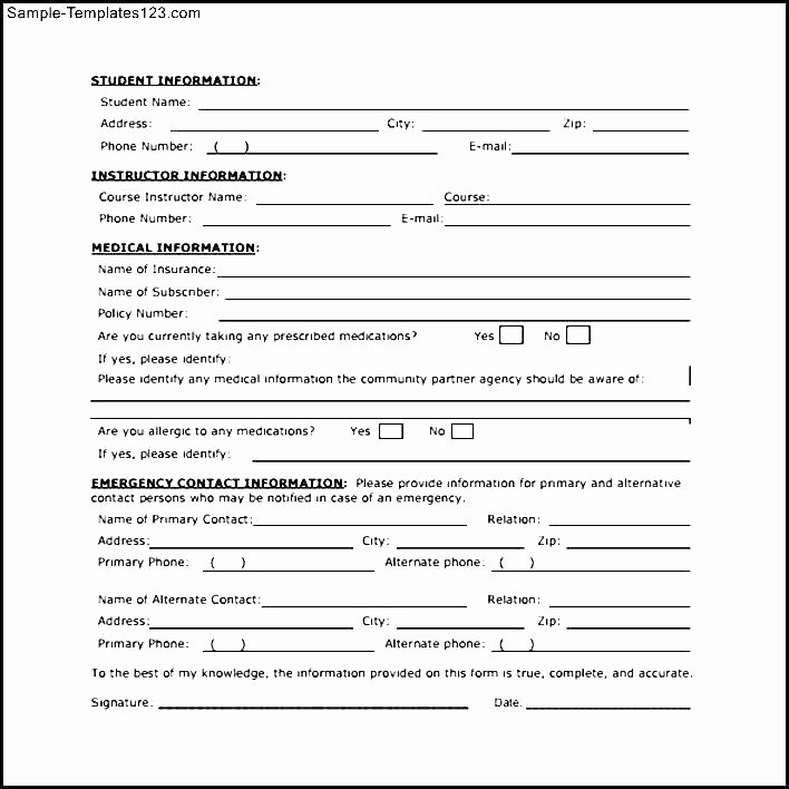 Emergency Medical form Template Awesome Medical Consent form Template – Idmanado