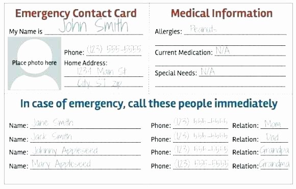 Emergency Medical form Template Best Of Printable Card Template S Highest Quality Info Best