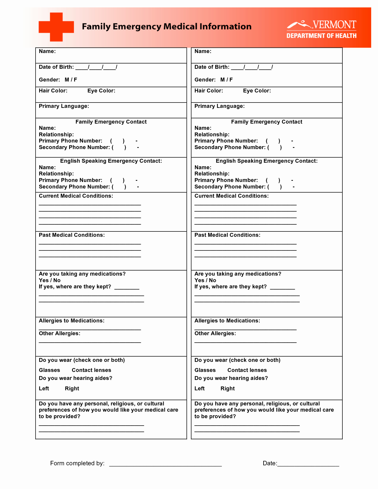 Emergency Medical form Template Lovely 8 Best Of Printable Emergency Contact form Template
