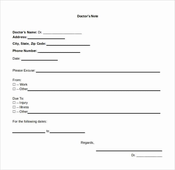 Emergency Room Doctor Note Template Best Of 22 Doctors Note Templates – Free Sample Example format