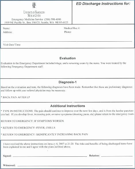 Emergency Room Doctor Note Template Lovely Discharge Letter From Hospital Template 9 Patient