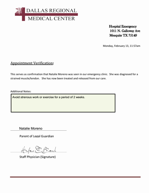 Emergency Room Doctor Note Template New Clinic Note Dallas Regional In 2019
