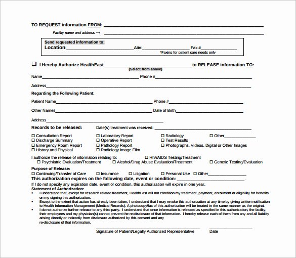 Emergency Room form Template Awesome 12 Hospital Release forms to Download for Free