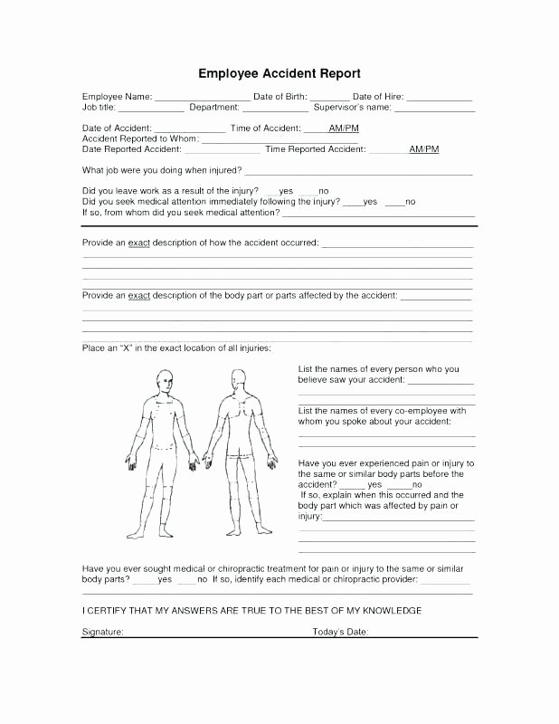 Employee Accident Report Template Beautiful Sample Employee Incident Report form Template Free