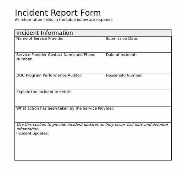Employee Accident Report Template Luxury 15 Employee Incident Report Templates – Pdf Word Pages