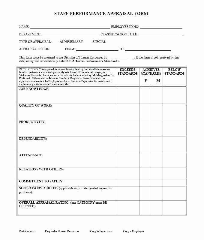 Employee Annual Review Template Best Of Employee Evaluation form Template Employee Evaluation