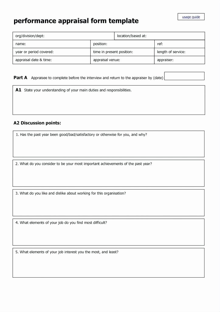 Employee Annual Review Template Inspirational Annual Employee Review Template Performance form Semi