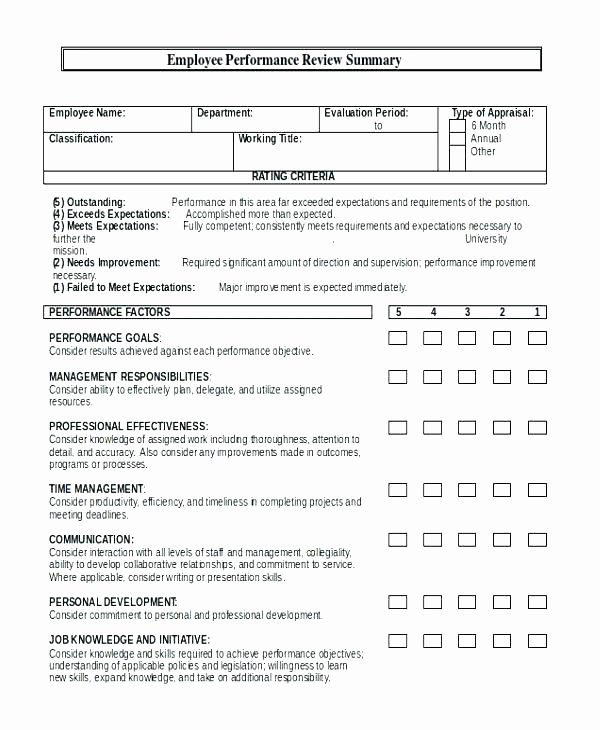 Employee Annual Review Template Lovely Resume Evaluation Template Free Employee Self Evaluation