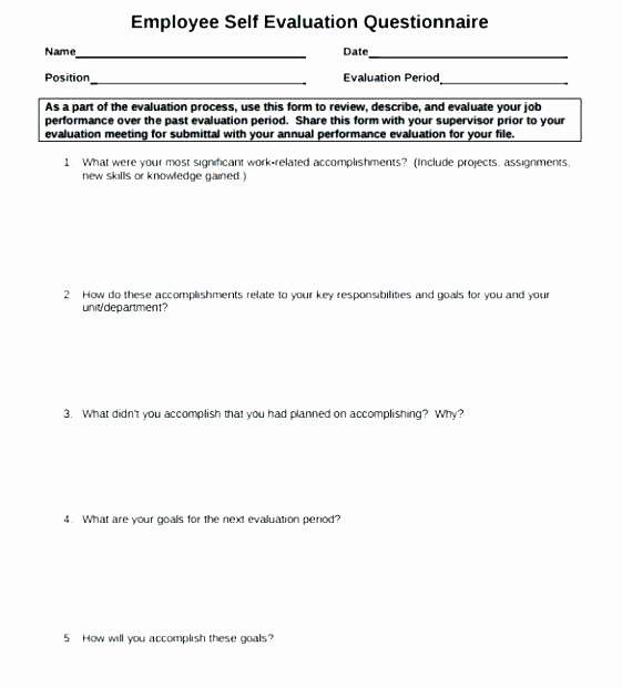 Employee Annual Review Template Lovely Sample Employee Evaluation Annual Self assessment