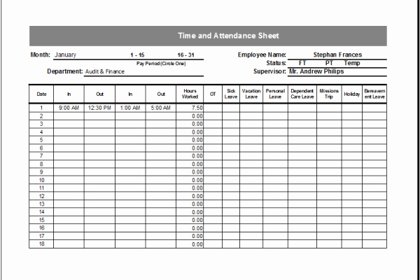 Employee attendance Record Template Luxury Medication Schedule